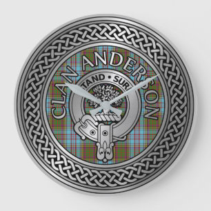 Grande Horloge Ronde Clan Anderson Crest & Tartan Knot