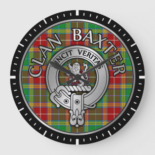 Grande Horloge Ronde Clan Baxter Crest et Tartan