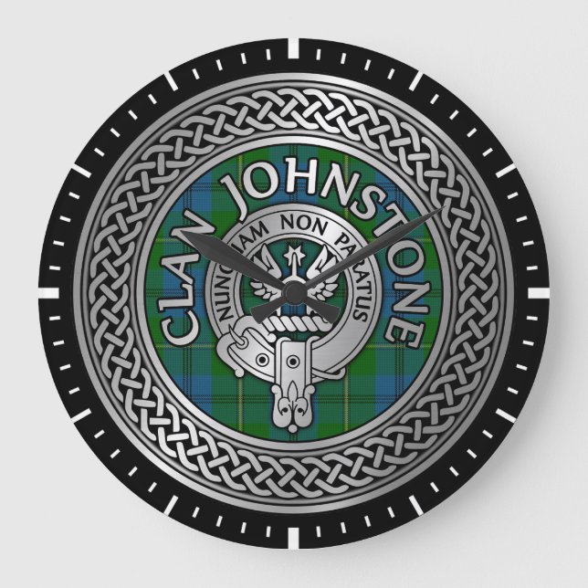Grande Horloge Ronde Clan Johnstone Crest & Tartan Knot (Recto)