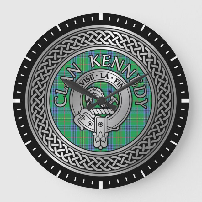 Grande Horloge Ronde Clan Kennedy Crest & Tartan Knot (Recto)
