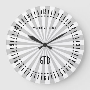 Grande Horloge Ronde Classic Grey Burst Filer Wheel Personalize it