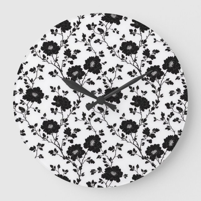 Grande Horloge Ronde Classic High Contrast Black Floral Silhouette (Recto)
