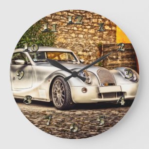 Grande Horloge Ronde Classic Silver Sports Car