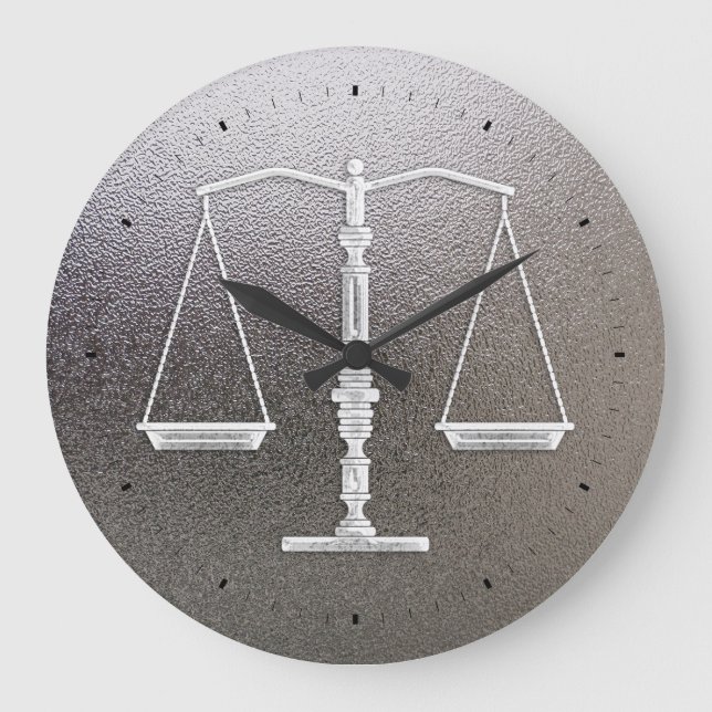 Grande Horloge Ronde Classy Scales of Justice | Graphic Metallic (Recto)
