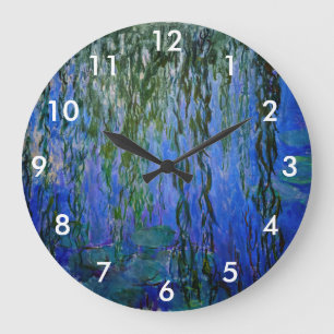 Grande Horloge Ronde Claude Monet - Nymphéas avec saule pleureur