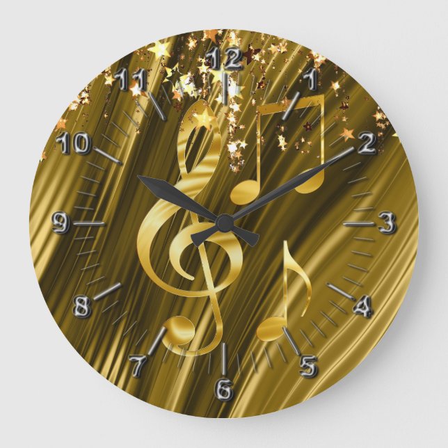 Grande Horloge Ronde Clé de violon élégante (Recto)