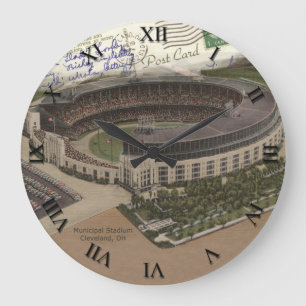 Grande Horloge Ronde Cleveland Ohio Post Card Clock - Municipal Stadium