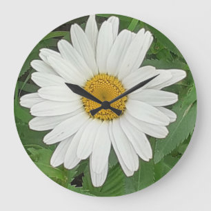Grande Horloge Ronde Clock blanc daisy