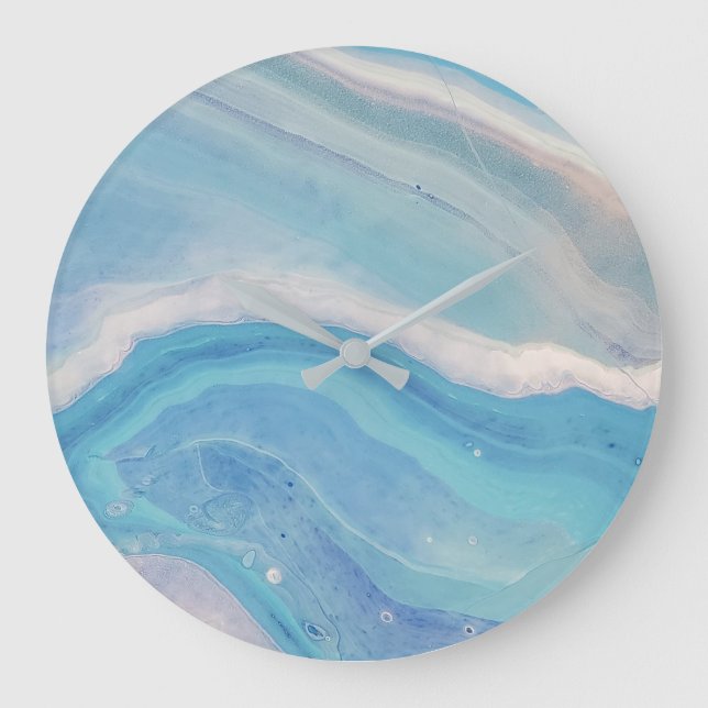 Grande Horloge Ronde Clock bleu ocean (Recto)