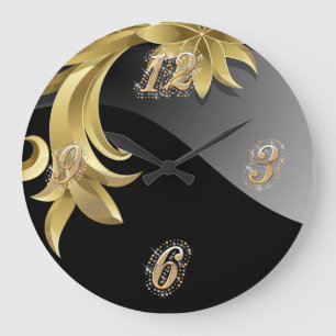 Grande Horloge Ronde Clock Bling Wall