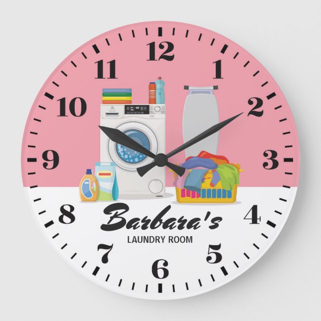 Grande Horloge Ronde Clock de Laundry Room (Recto)