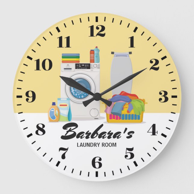Grande Horloge Ronde Clock de Laundry Room (Recto)