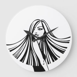 Grande Horloge Ronde Clock de Long Haired Beauty