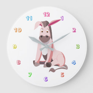 Grande Horloge Ronde Clock de Petit Rose