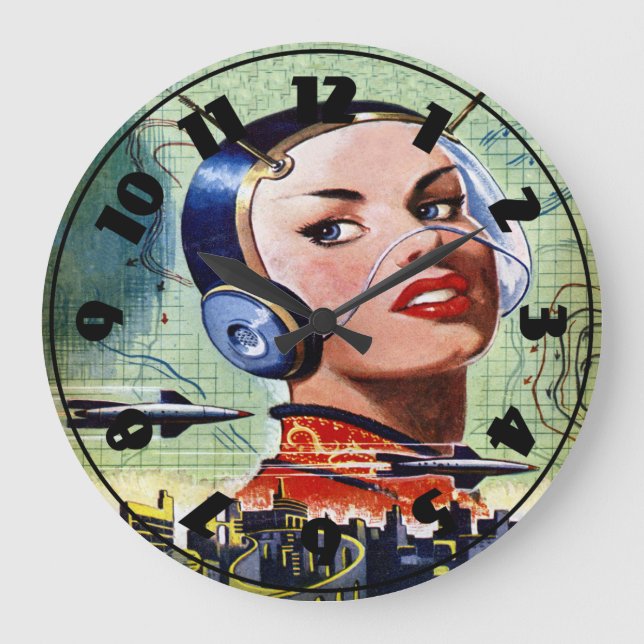 Grande Horloge Ronde Clock de science-fiction (Recto)