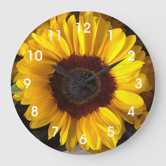Grande Horloge Ronde Clock de Sunflower (Recto)