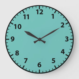 Grande Horloge Ronde Clock de Turquoise et Black Teal