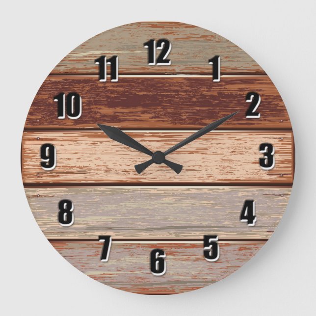 Grande Horloge Ronde Clock Driftwood rustic (Recto)