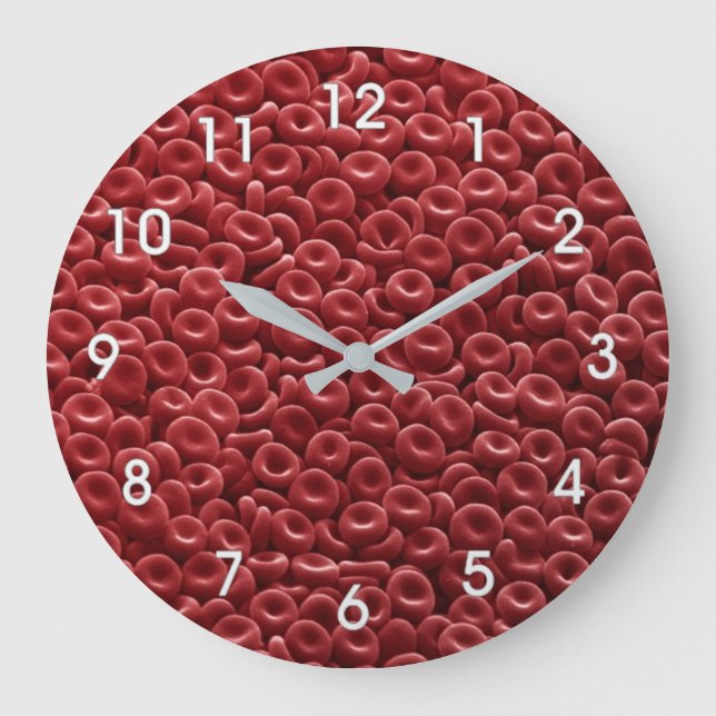 GRANDE HORLOGE RONDE CLOCK ROUGE POUR CELLS (Recto)
