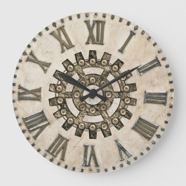 Grande Horloge Ronde Clock Steampunk (Recto)