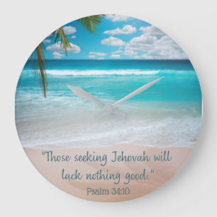 Grande Horloge Ronde Clock Tropical Beach