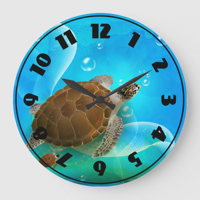 Grande Horloge Ronde Clock Turtle Swimming (Recto)
