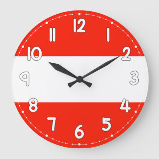 Grande Horloge Ronde Clocks Austria Country Flag Wall Clock