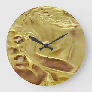 Grande Horloge Ronde Cobaltmoondesign, art, horloge, Madame d'or,