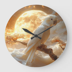 Grande Horloge Ronde Cockatoo Parrot Imaginaire Dreamscape