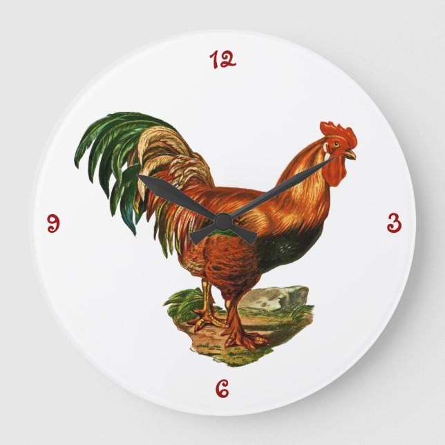 Grande Horloge Ronde Cockerel de Rooster (Recto)
