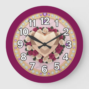 Grande Horloge Ronde Cœur 