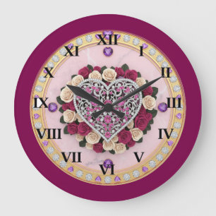 Grande Horloge Ronde Cœur