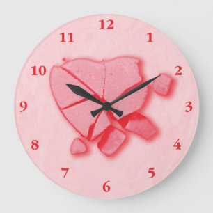Grande Horloge Ronde Coeur de bonbons brisé
