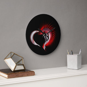 Grande Horloge Ronde Coeur métallique