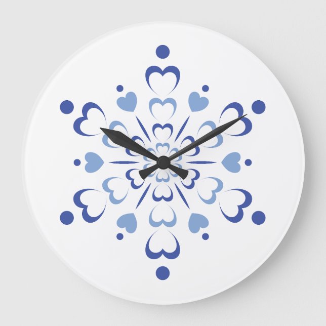 Grande Horloge Ronde Coeur neigeux (Recto)