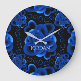 Grande Horloge Ronde Coeurs beaucoup Motif