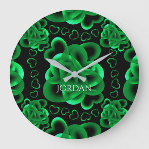 Grande Horloge Ronde Coeurs beaucoup Motif