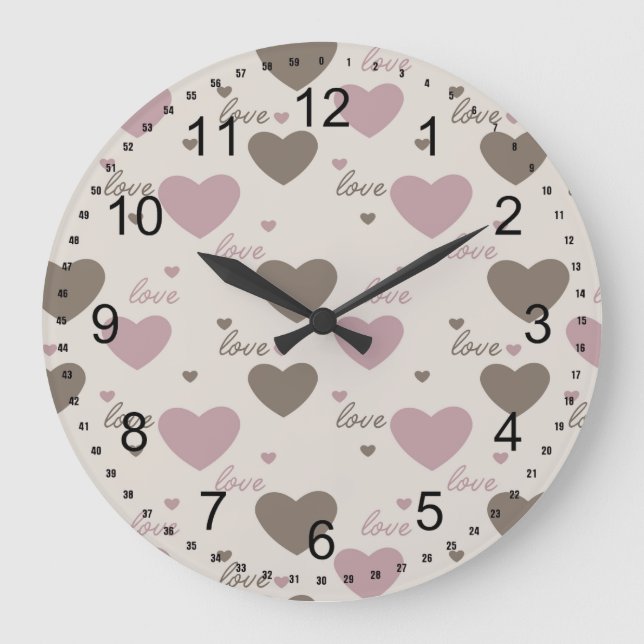 Grande Horloge Ronde Coeurs d'amour (Recto)