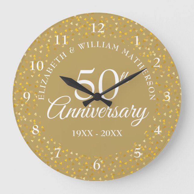 Grande Horloge Ronde Coeurs d'or du 50e anniversaire (Recto)