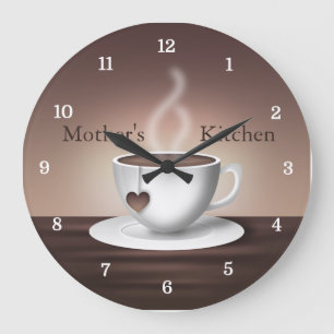 Grande Horloge Ronde Coffee Latte Kitchen Clock