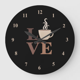 Grande Horloge Ronde Coffee Love
