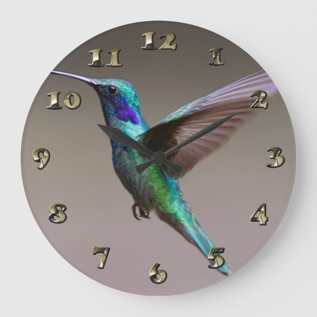 Grande Horloge Ronde Colibri en vol (Recto)