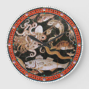 GRANDE HORLOGE RONDE COLLECTE POMPEII / OCÉAN - SCÈNE DE VIE MARINE