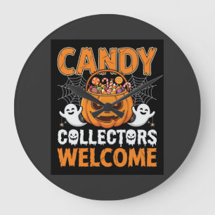 Grande Horloge Ronde Collecteurs de bonbons d'Halloween Bienvenue Citro