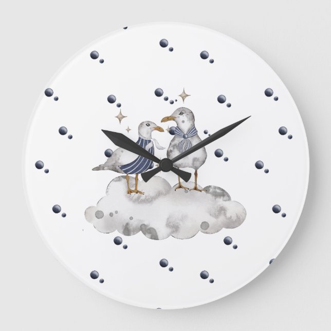 Grande Horloge Ronde Collection Bébé Aventure Goéland (Recto)