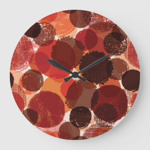 Grande Horloge Ronde Collection de Motifs Abstraits colorés et intempor