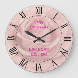 Grande Horloge Ronde Collection Tendance Luxe Rose Pâle Menthe Douce Or