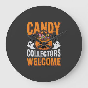 Grande Horloge Ronde Collectionneurs de bonbons Bienvenue Halloween Cit