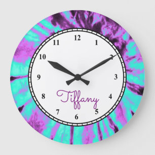 Grande Horloge Ronde Colorant rond fait sur commande de cravate