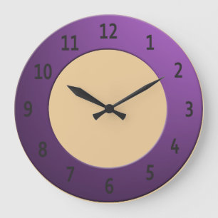 Grande Horloge Ronde Coloré n'importe quelle couleur Chiffres noirs sur